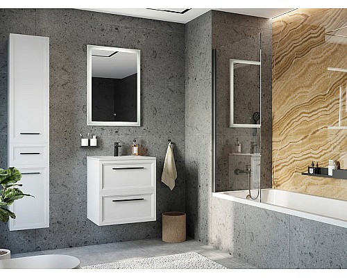 Комплект мебели для ванной STWORKI Эстерсунд 60 440919 подвесной Белый матовый