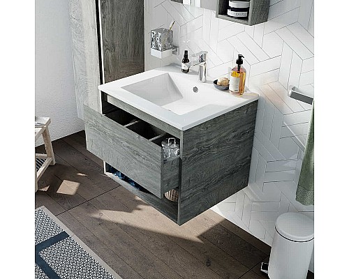 Тумба с раковиной STWORKI Карлстад 60 418832 подвесная Дуб рошелье