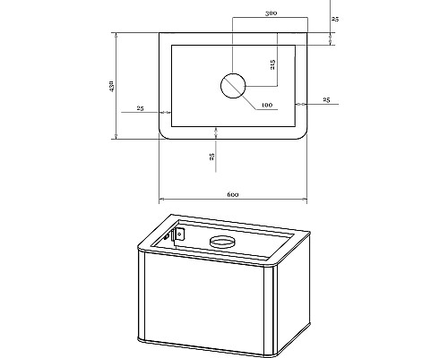 Комплект мебели для ванной STWORKI Ноттвиль 60 444537 подвесной Дуб верона