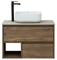 Тумба с раковиной STWORKI Карлстад 75 425257 подвесная Дуб рустикальный