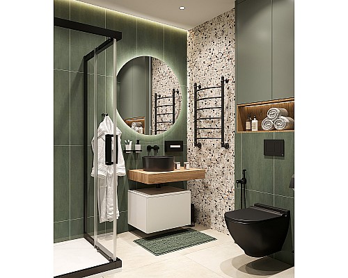 Комплект мебели для ванной STWORKI Ольборг 80 486638 подвесная Белая матовая Дуб французский