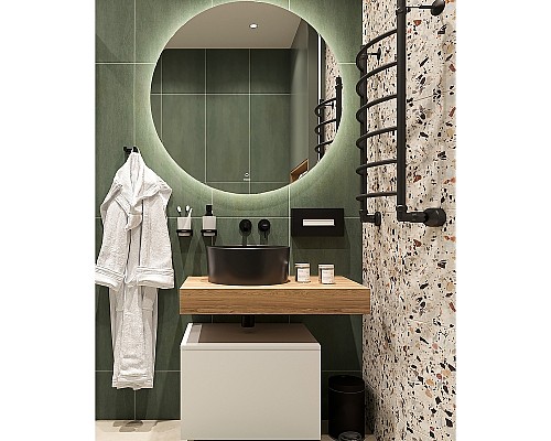 Комплект мебели для ванной STWORKI Ольборг 80 486638 подвесная Белая матовая Дуб французский