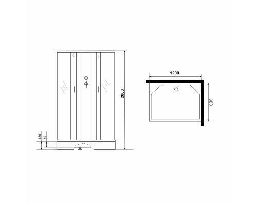 Душевая кабина Niagara Classic 120х80 NG-43285-14QBKG с гидромассажем