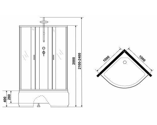 Душевая кабина Niagara Classic 100х100 NG-6709-14BKT без гидромассажа
