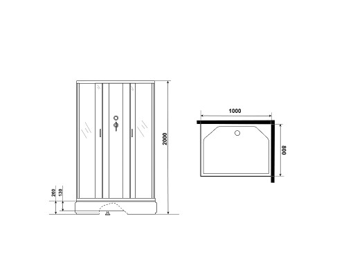 Душевая кабина Niagara Classic 100х80 NG-33084-14QBKG с гидромассажем
