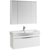 Комплект мебели для ванной STWORKI Хельсинки 100 411900 подвесной Белый глянец