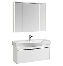 Комплект мебели для ванной STWORKI Хельсинки 100 411900 подвесной Белый глянец