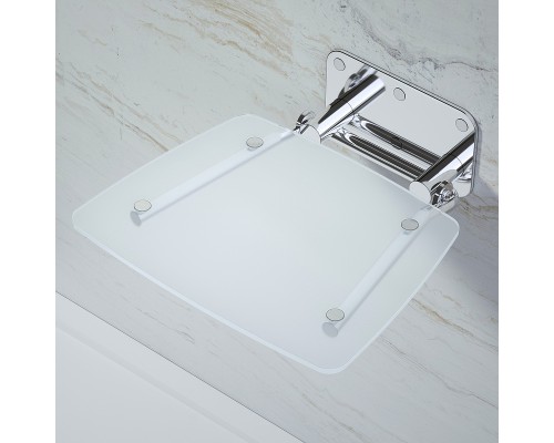 Сиденье для душа Black&White 0883000 Белое матовое крепеж Хром