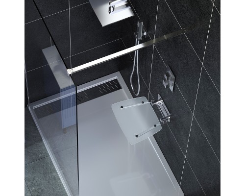 Сиденье для душа Black&White 0883000 Белое матовое крепеж Хром