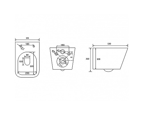 Унитаз Abber Rechteck AC1201 подвесной с сиденьем Микролифт