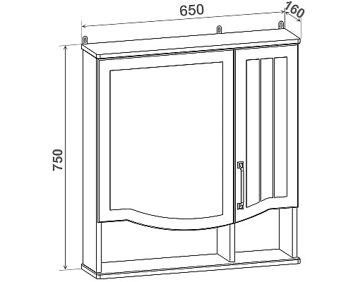 Зеркальный шкаф Runo Марсель 60 00-00001202 Белый