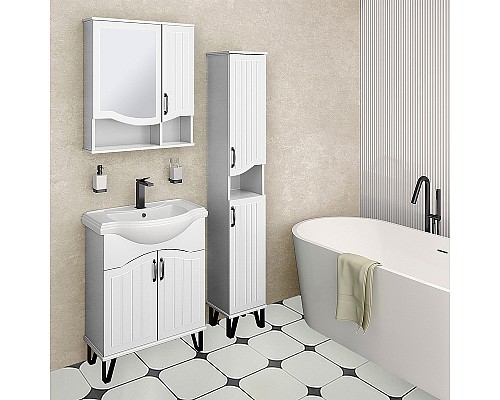 Зеркальный шкаф Runo Марсель 60 00-00001202 Белый