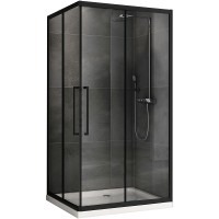 Душевой уголок Abber Schwarzer Diamant 120x80 профиль Черный стекло прозрачное