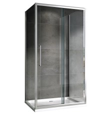 Душевой уголок Abber Schwarzer Diamant 160х75 профиль Хром стекло прозрачное, арт