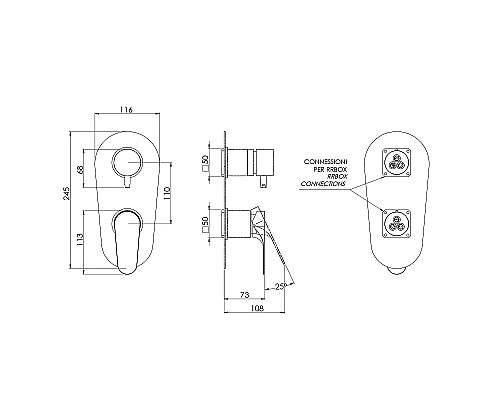 Смеситель для душа Remer Class Line L92KB Хром