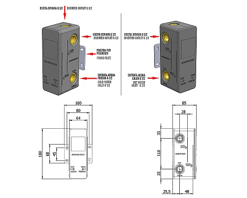 Скрытая часть для смесителя Remer RRBOX93 G 1/2