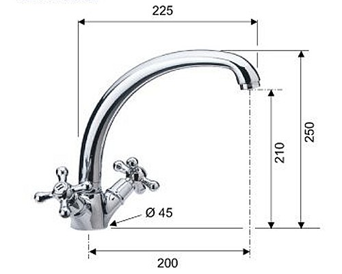 Смеситель для кухни Remer Liberty 43LIce Хром