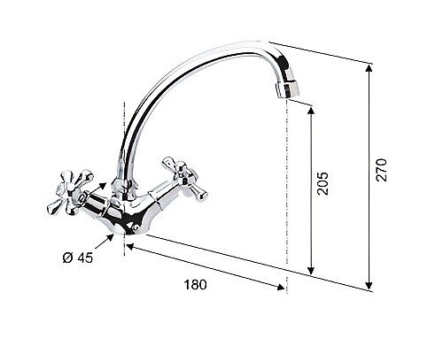 Смеситель для кухни Remer Liberty 43LIJce Хром