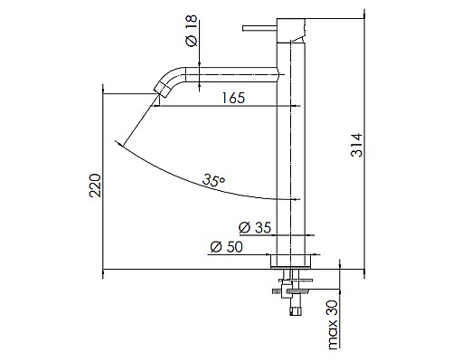 Смеситель для раковины Remer X-Style X11LXLNPO Никель матовый полированный