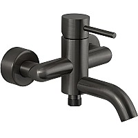 Смеситель для ванны Remer X-Style X05CFP Черный хром брашированный