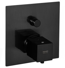 Смеситель для душа Remer Qubica Thermo QT09KBCFP с термостатом Черный хром брашированный