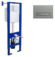 Инсталляция Berges Atom 410 040345 для унитаза с клавишей смыва Никель матовый