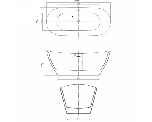 Акриловая ванна Azario Goldfield 170х75 GOL17075 без гидромассажа
