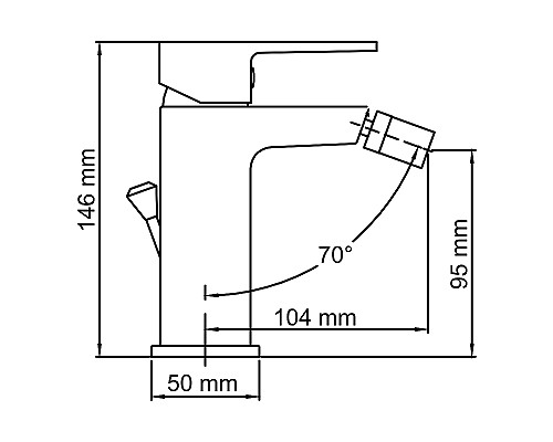 Смеситель для биде WasserKRAFT Abens 2006 Черный матовый