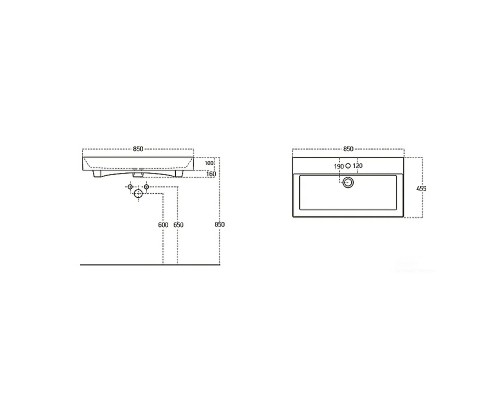 Раковина Allen Brau Sanovit Slim Synergy 85 Белая