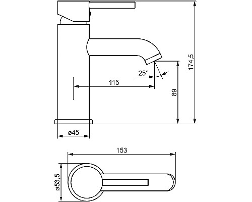 Смеситель для раковины Damixa Scandinavian Pure 360210000 Хром