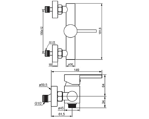 Смеситель для душа Damixa Scandinavian Pure 362000300 Черный матовый