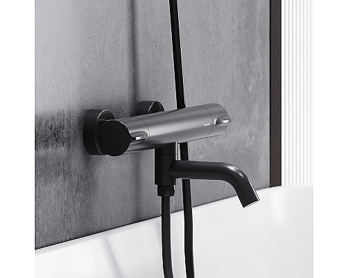 Смеситель для ванны Damixa Scandinavian Pure 363000300 с термостатом Черный матовый