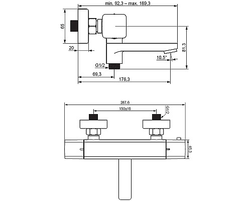 Смеситель для ванны Damixa Gala 533000000 с термостатом Хром
