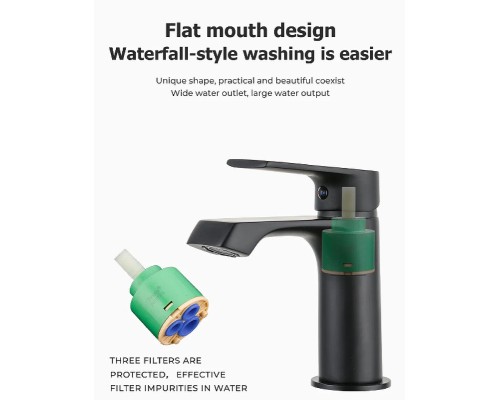 Смеситель для раковины Frap H71-6 F1071-6 Черный матовый