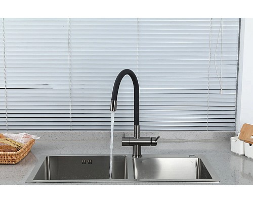 Смеситель для кухни Gappo G4398-39 Оружейная сталь Черный