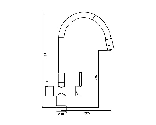 Смеситель для кухни Gappo G4398-39 Оружейная сталь Черный