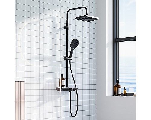 Душевая система Damixa Merkur 940730300 Черная матовая