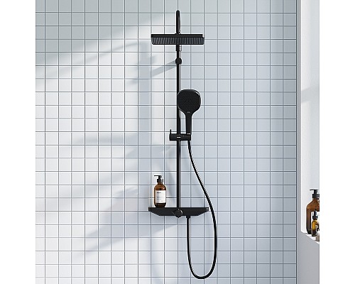 Душевая система Damixa Merkur 940730300 Черная матовая