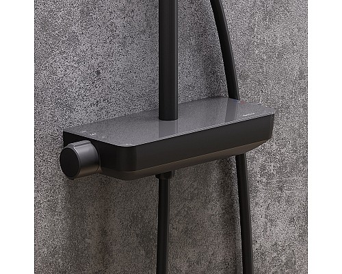 Душевая система Damixa Scandinavian Pure 936750300 с термостатом Черная матовая