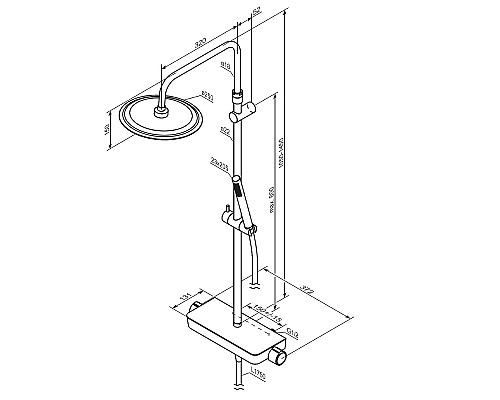 Душевая система Damixa Scandinavian Pure 936750300 с термостатом Черная матовая