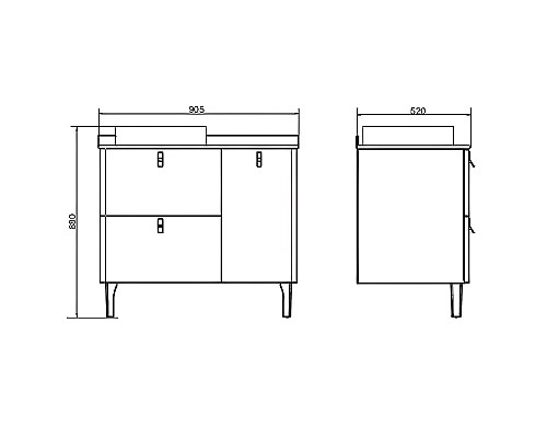Тумба с раковиной Comforty Сорренто 90Н 00-00013520 Светло-серая