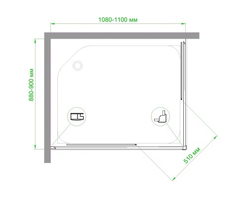 Душевой уголок Royal Bath HPD 110x90 профиль Белый стекло матовое