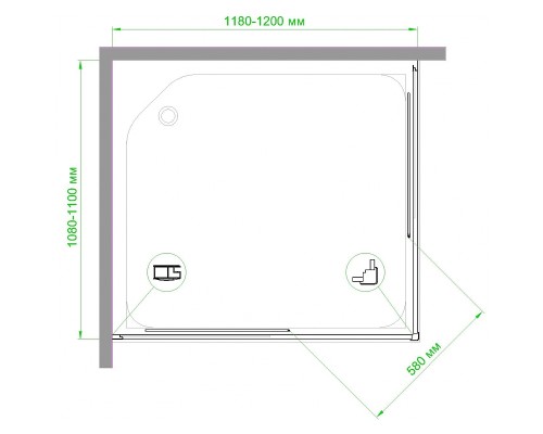 Душевой уголок Royal Bath HPD 120x110 профиль Белый стекло прозрачное