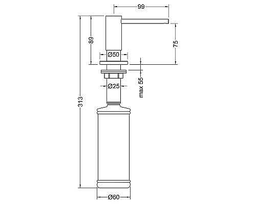 Дозатор для моющего средства Timo Saona 13139/00 Хром