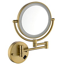 Косметическое зеркало Timo Saona 13376/17 с увеличением с подсветкой Золото матовое