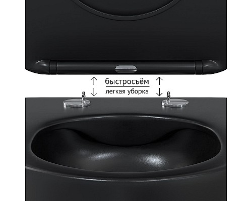 Унитаз Berges Ventas Black Rimless 082136 подвесной Черный с сиденьем Микролифт