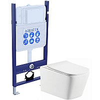 Комплект унитаза с инсталляцией Aquatek Либра New SET AQUATEK ЛИБРА N-14 с сиденьем Микролифт