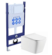 Комплект унитаза с инсталляцией Aquatek Либра New SET AQUATEK ЛИБРА N-14 с сиденьем Микролифт