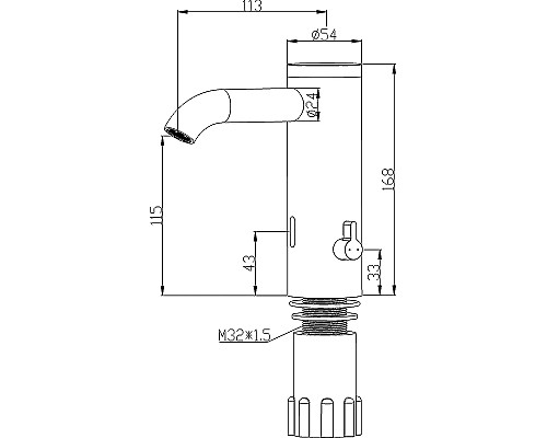 Смеситель для раковины Swedbe Europe 6010B Черный матовый