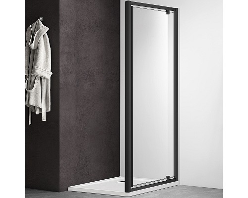 Душевая дверь Aquatek 90 AQ ARI PI 09020BL профиль Черный стекло прозрачное